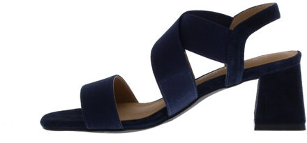 Alida elastiek sandaal | dames | maat: | stof en immitatieleer Blauw - 40