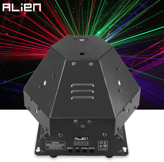ALIEN 1W RGB Laser Beam Stage Lighting Effect Laser Patterns Projector DJ Disco Party Dance Wedding Xmas Bar KTV DMX Moving Head