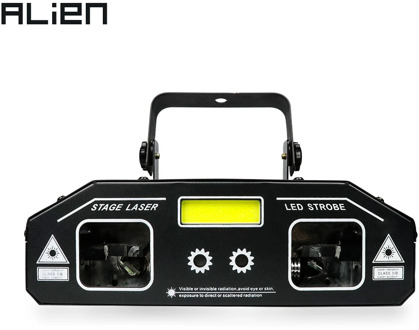 ALIEN 3 IN 1 DJ Disco Laser Beam Scanner Patterns Star Strobe Light Projector Party Holiday Bar Dance Xmas Stage Lighting Effect