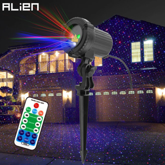 ALIEN Remote RGB Moving Static Star Christmas Laser Light Projector Garden Outdoor Waterproof Xmas Tree Decorative Shower Lights