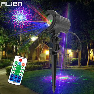 ALIEN RGB 32 Patterns Christmas Laser Projector Outdoor Light Remote Garden Waterproof IP65 Holiday Xmas Outside Shower Lighting