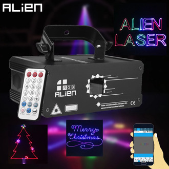 ALIEN RGB Bluetooth APP Remote Animation Laser Projector DMX512 Scanner DJ Disco Party Holiday 500MW 1W 2W Stage Lighting Effect