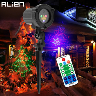 ALIEN RGB Waterproof Outdoor Garden Christmas Laser Projector Holiday Party Tree Xmas Decor Effect Lighting Shower With Remote