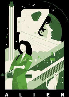 Alien Ripley Space Collage Women's Cropped Hoodie - Black - XS - Zwart