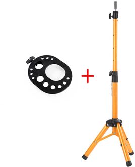 Alileader Pruik Statief Stand Mannequin Hoofd Met Standaard Aluminium Statief Voor Mannequin Hoofd Pruik Maken Kit Verstelbare goud tray