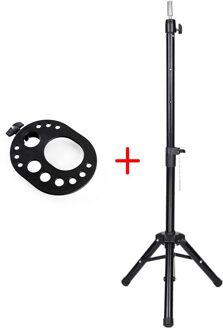 Alileader Pruik Statief Stand Mannequin Hoofd Met Standaard Aluminium Statief Voor Mannequin Hoofd Pruik Maken Kit Verstelbare zwart tray