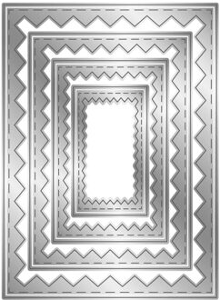 Aliliarts Metalen Stansmessen Zigzag Rechthoek Frame Diy Scrapbooking Fotoalbum Decoratieve Embossing Papercard Ambachten Sterven