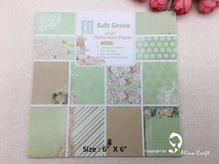 AlinaCraft 24 vel 6 "X 6" groene bloem gedessineerde papier Scrapbooking papier pack handgemaakte ambachtelijke papier ambachtelijke Achtergrond pad