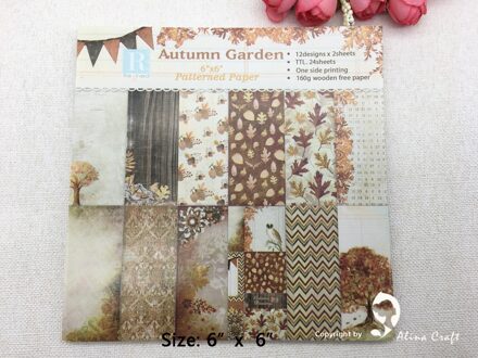 AlinaCraft 24 vel 6 "X 6" Herfst Tuin gedessineerde papier Scrapbooking papier pack handgemaakte ambachtelijke papier ambachtelijke Achtergrond pad