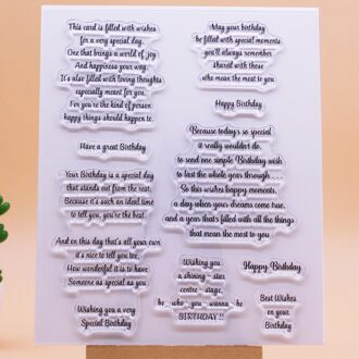 Alinacutle Verjaardag Sentiment Stempel Clear Stempels Scrapbooking Handgemaakte Kaart Album Papier Craft Rubber Transparante Siliconen Stempel