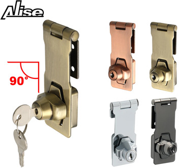 Alise 3/4 inch Clasp Keyed Hasp Plating Self Locking Security Hasp Staple 2 Keys Cabinet Lock Drawer Padlock Door/Shed/Gate
