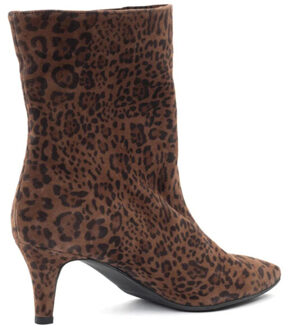 Alison chita dark brown enkellaars met hak dames Beige - 37