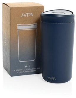 Alix gerecycleerde roestvrijstalen tuimelaar 400 ml - maat One size Blauw