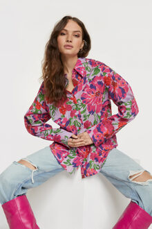 Alix The Label 2306942178 woven painted flower blouse Print / Multi - XS