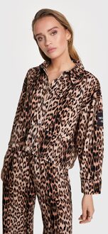 Alix The Label 2312965450 leopard velvet blouse Taupe - M