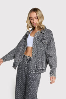 Alix The Label 2402417523 ladies woven fancy denim jacket Grijs - M