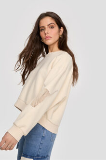 Alix The Label 2403887603 ladies knitted mesh sweater Wit