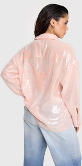 Alix The Label 2404909729 sequin blouse Roze - M