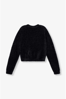 Alix The Label 2411861024 ladies knitted pullover with studs Zwart - M