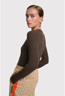 Alix The Label 2508870439 fitted rib longsleeve Taupe - XL