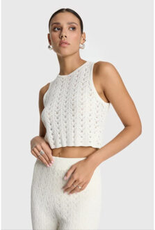 Alix The Label Ajour tanktop - - maat M Veelkleurig