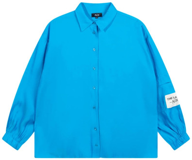 Alix The Label Glanzende satijnen blouse voor dames Alix The Label , Blue , Dames - Xl,L