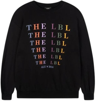 Alix The Label LBL Logo Sweater Alix The Label , Black , Dames