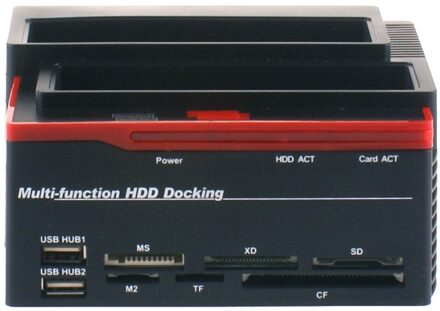 All In 1 Hdd Docking Station Externe Sata USB2.0 Kaartlezer Hdd Box 2.5 "3.5" Ide Twee Externe opslag Behuizing Voor Computer