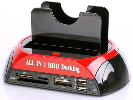 All in 1 HDD Dual Docking Station Backup IDE HDD Card Reader