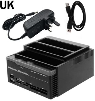 All In 1 Usb 3.0 Naar Sata Ide Externe Hoge Snelheid Harde Schijf Kaartlezer Multifunctionele Hdd Dock Base Uk/Us/Eu Plug UK plug