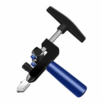 All-In-Een Glassnijder Aluminium Handheld Multifunctionele Draagbare Thuis Diamant Snijden Opening Gereedschap zwart
