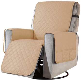 All-Inclusive Fauteuil Stoel Cover Sofa Covers Seat Elasticiteit Stretch Kussenovertrekken Anti-Slip Meubels Protector Met Side Pocket khaki
