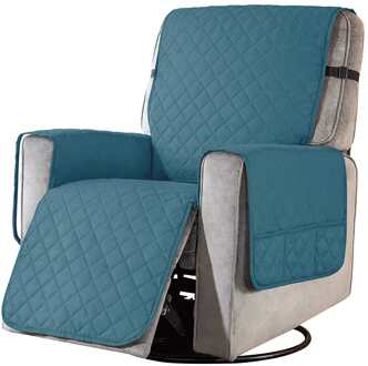 All-Inclusive Fauteuil Stoel Cover Sofa Covers Seat Elasticiteit Stretch Kussenovertrekken Anti-Slip Meubels Protector Met Side Pocket pauw blauw