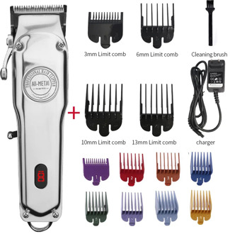 All-metal barber hair clipper professional electric hair trimmer men cordless hair cutter machine hair cut magic rechargeable