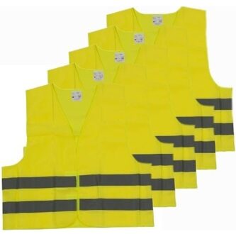 All Ride 5x Veiligheidsvesten/hesjes geel voor volwassenen