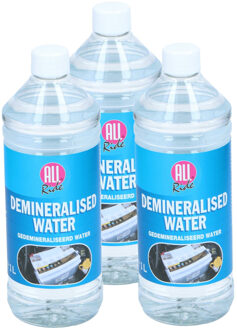 All Ride Accuwater/Demiwater - 3x - gedemineraliseerd water - fles 1 liter- water zonder zouten