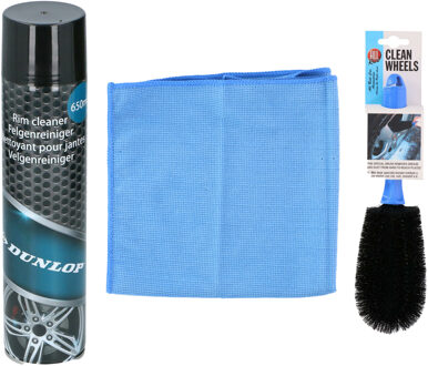 All Ride auto velgen schoonmaken set - borstel/spray/doek - velgenreiniger pakket