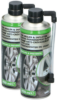 All Ride Bandenreparatie spray - 2x - auto/scooter - 450 ml - bandenreparatieset