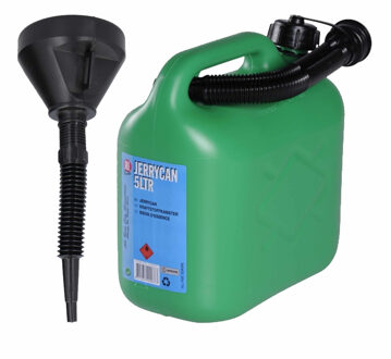 All Ride Jerrycan groen voor brandstof van 5 liter met een handige grote trechter