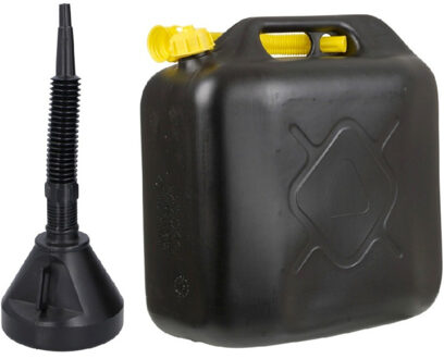 All Ride Jerrycan zwart voor brandstof van 20 liter met een handige grote trechter
