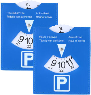 All Ride parkeerschijf - 2x stuks - draaischijf voor parkeren - 12 x 15 cm - blauw