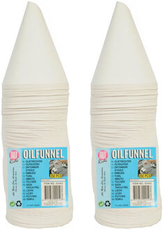 All Ride Trechters - 2x - 250 Stuks - Opvouwbaar - Papier - Wegwerp - Olie bijvullen