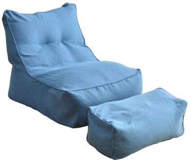 All Seasons Solid Lazy Sofa Cover Pouf Bedroom Home Living Room Bean Bag Protective Soft Pedal Slipcover Lounger Seat Washable saffier blauw 2