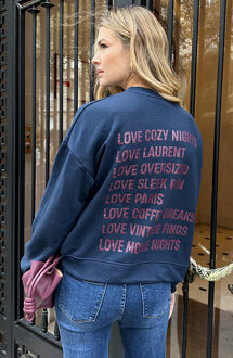 All The Things I Love Sweater Marine Marineblauw