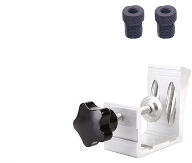 Alle In Een Aluminium Pocket Gat Jig Kit 15 Graden Deuvel Boor Joinery Kit Schuine Gat Locator Doweling Perforator met Klem zilver