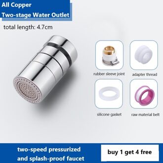 Alle Koperen Splash-Proof Kraan Douche Sprinkler Universele Waskolf Extender Aanrecht Extension Waterbesparende Apparaat 04