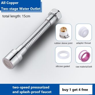 Alle Koperen Splash-Proof Kraan Douche Sprinkler Universele Waskolf Extender Aanrecht Extension Waterbesparende Apparaat 05