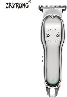 Alle Metalen Body Draadloze Nul Gapped T Blade Tondeuse Salon Outliner Trimmers Usb Oplaadbare Kapper Baard Scheerapparaat Voor Mannen