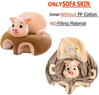 Alleen Cover Leuke Cartoon Baby Sofa Cover Leren Zitten Seat Feeding Stoel Case Kids Sofa Huid Zuigeling Babyzitje zonder Katoen 1