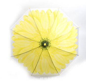 Alleen Jime Transparante Paraplu Bloem Kids Waterdicht Vrouwen Kinderen Paraplu Vrouwen Paraplu Regenkleding geel